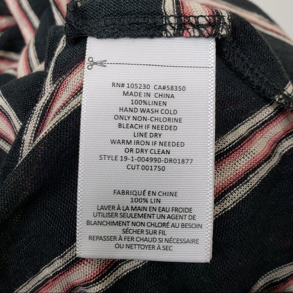 Joie Brellen Twist Back Slub Linen Jersey Midi Dress In Caviar Runs Small NEW - Picture 12 of 13